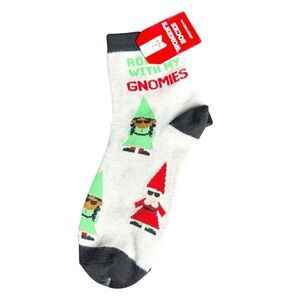 New Gnome Holiday Socks Womens Size 9-11 Colorful Novelty Fun Christmas New
